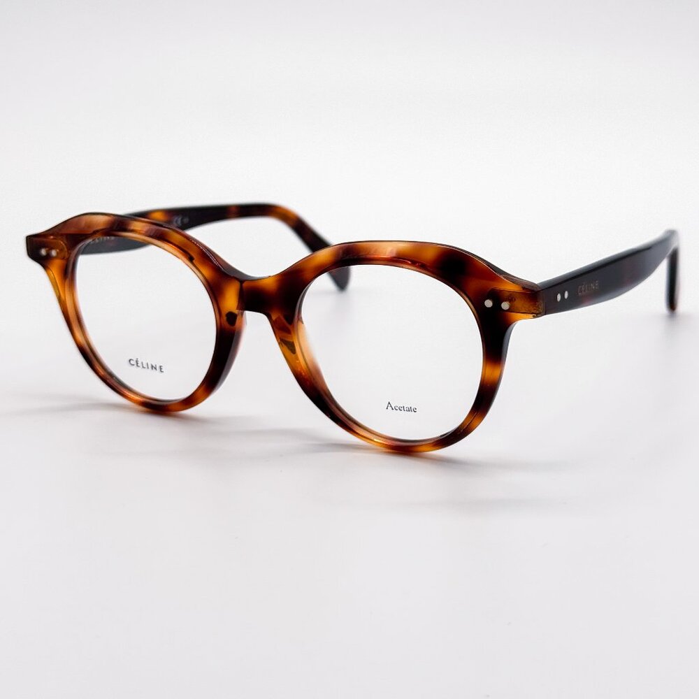 NEW CELINE CL41458 086 EYEGLASSES WOMEN HAVANA ROUND EYEWEAR CELINE - Picture 5 of 11